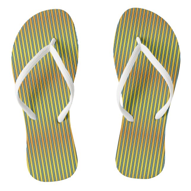 Tongs Été Tirages Jaune Orange Aqua Flip Flops (Semelle)