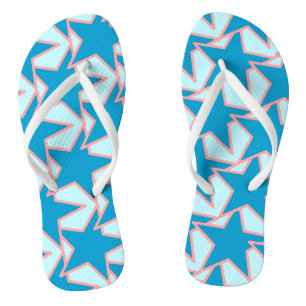 Tongs Etoile moderne géométrique - cerulean et bleu ciel