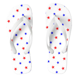 Tongs Étoiles Rouges et Bleues - Motif de Ciel Étoilé