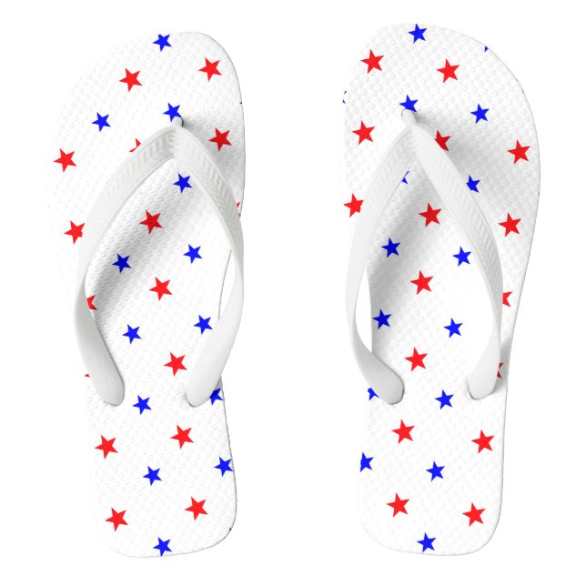 Tongs Étoiles Rouges et Bleues - Motif de Ciel Étoilé (Semelle)