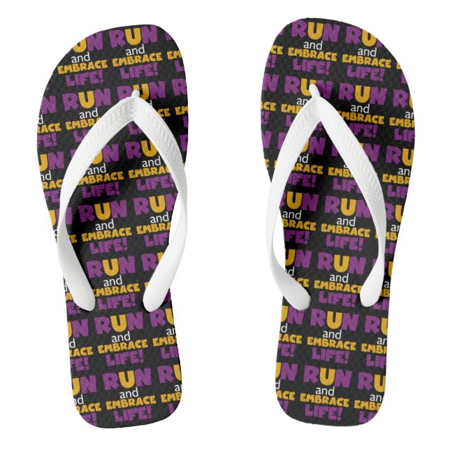 Tongs Exécuter Embrasser la vie violet jaune (Semelle)