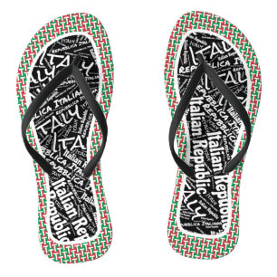 Tongs Fabrique Italie Drapeau couleurs Patriotique