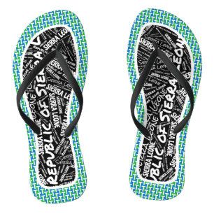 Tongs Fabrique Sierra Leone Drapeau couleurs Patriotique