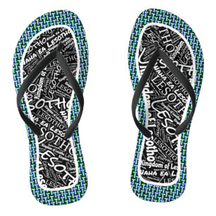 Tongs Fabuleux Lesotho couleurs drapeau patriotique