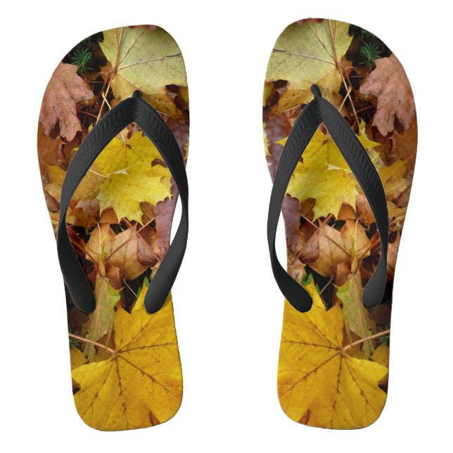 Tongs Fallen Maple Feuille Jaune Automne Nature (Semelle)