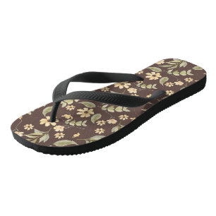 Tongs Fantasie Florale Rétro Brun