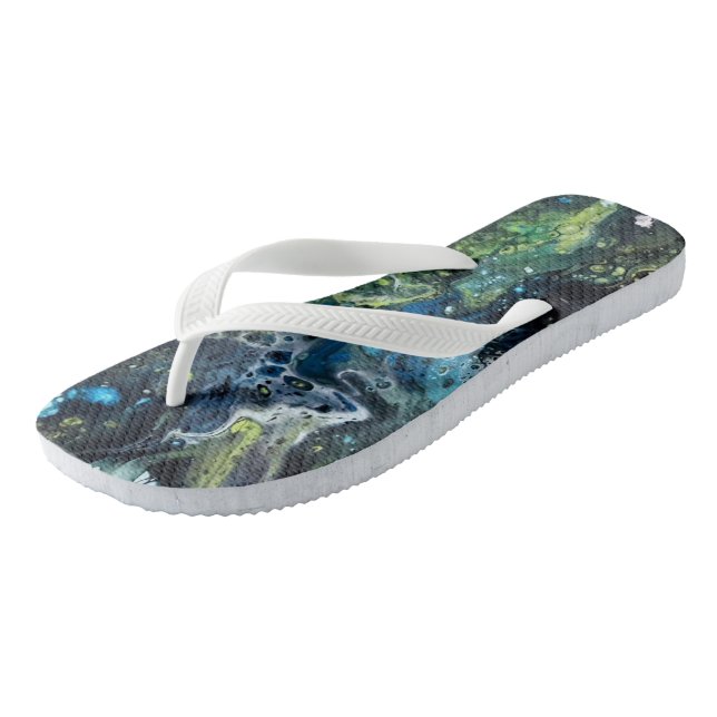 Tongs. Farbabstraktes Muster. Flip Flops (Schrägansicht)