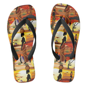 Tongs Femme africaine belle silhouette sur soleils afric