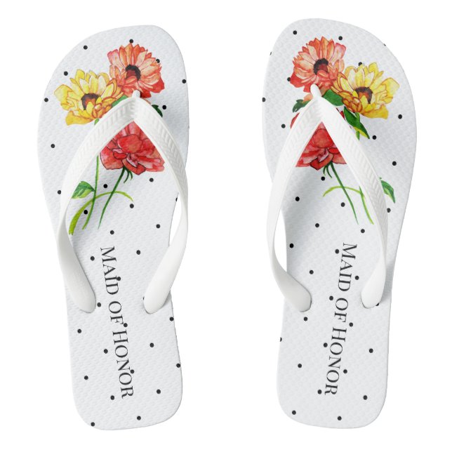 Tongs Femme d'honneur Polka Dot Floral (Semelle)