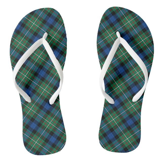 Tongs Ferguson Tartan Vert et bleu Plaid (Semelle)