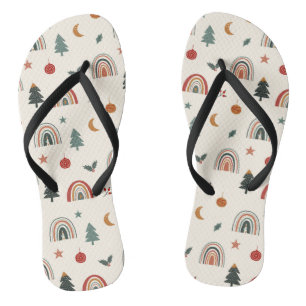 Tongs Festif de Noël mignon Rainbows Motif de vacances
