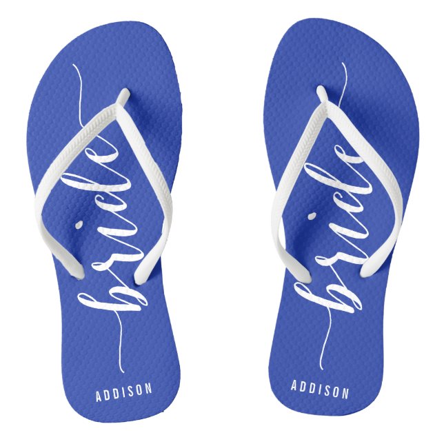 Tongs Fête de mariage royale bleue personnalisée Flip Fl (Semelle)