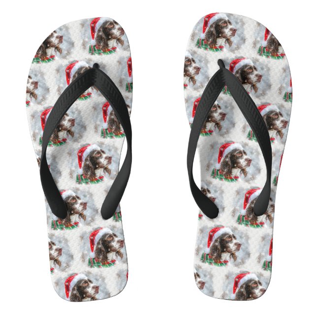 Tongs Fête de Noël Springer Spaniel Dog (Semelle)