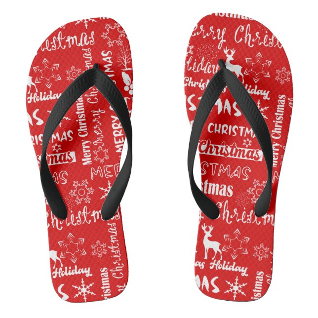 Tongs Fêtes de Noël, motif de Noël, hiver (Semelle)