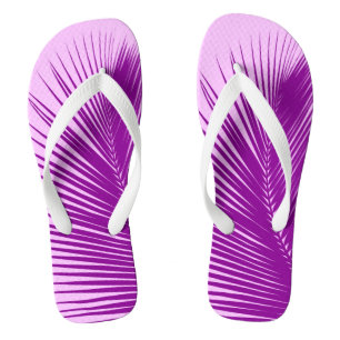 Tongs Feuille de palme - orchidée et violette
