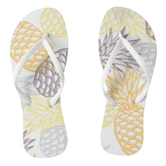 Tongs Feuilles à feuilles d'ananas d'or