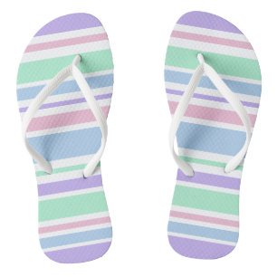 Tongs Feuilles à feuilles Pastel Stripes