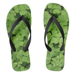 Tongs Feuilles à lèvres shamrocks vertes