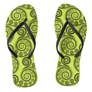 Tongs Feuilles branchés Lime-Green koru Fern