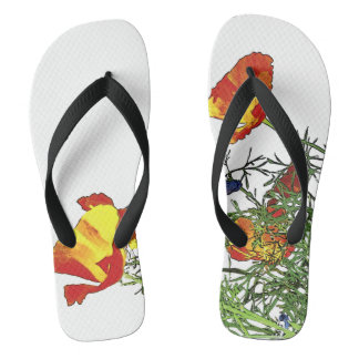Tongs Feuilles de coquelicot de Californie