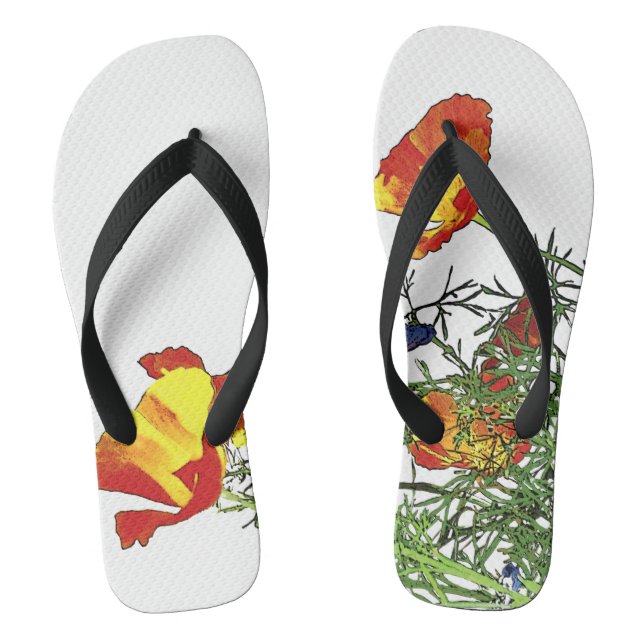 Tongs Feuilles de coquelicot de Californie (Semelle)