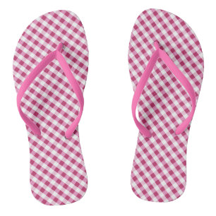 Tongs Feuilles de En vichy rouge