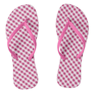 Tongs Feuilles de En vichy rouge