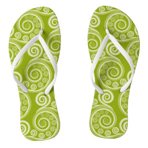 Tongs Feuilles de fougères d'été-vert joueuse