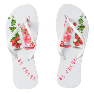 Tongs Feuilles de fraises Jus Cool Boire des fruits