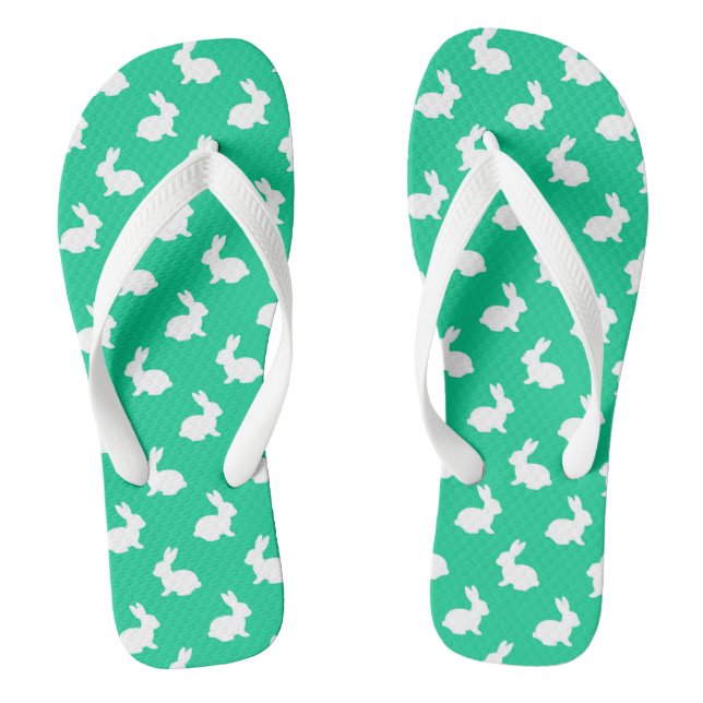 Tongs Feuilles de lapin vert et blanc (Semelle)