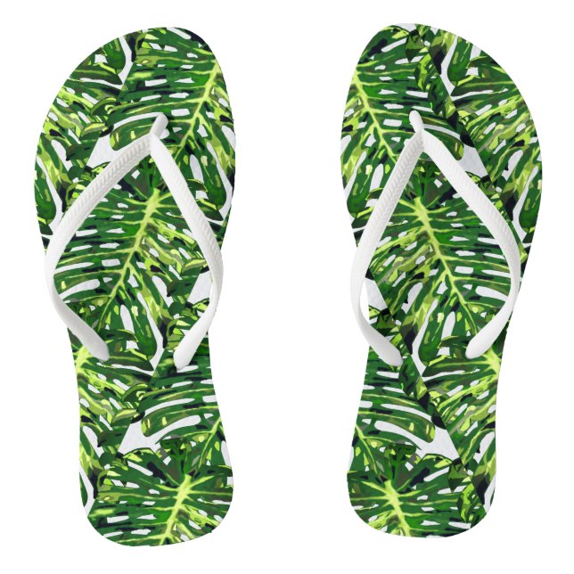 Tongs Feuilles de Monstera Tropical (Semelle)