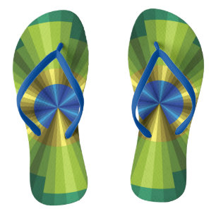 Tongs Feuilles de retournement d'illusion de paon