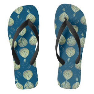 Tongs Feuilles de tête de poisson Dusty Green sur Turquo