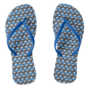 Tongs Feuilles - Formes de diamants bleues et noires