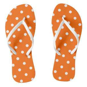Tongs Feuilles Pois orange