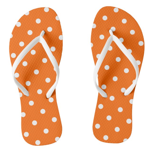 Tongs Feuilles Pois orange (Semelle)