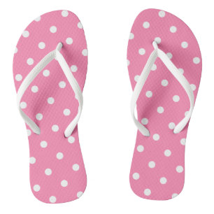 Tongs Feuilles Pois roses