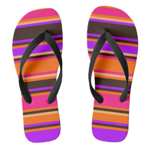 Tongs Feuilles Unisex Orange, Magenta & Purple triées