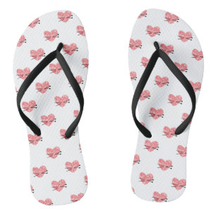 Tongs Fil Coeur & Tricot Aiguilles Artisanat