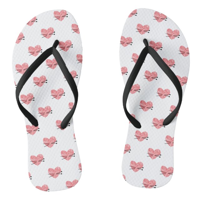 Tongs Fil Coeur & Tricot Aiguilles Artisanat (Semelle)