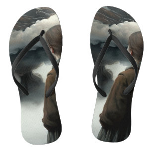 Tongs Fille avec des nuages