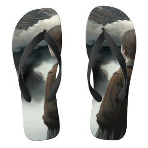 Tongs Fille avec des nuages