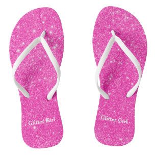 Tongs Fille Pailletée Rose Chaud Montre Ton Glamour Étin