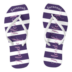 Tongs Fille personnalisée d'honneur violet ou de n'impor