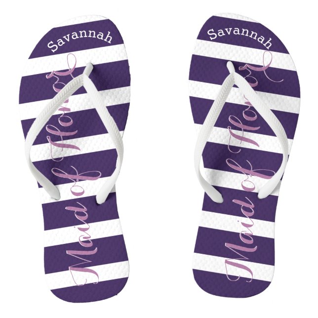 Tongs Fille personnalisée d'honneur violet ou de n'impor (Semelle)
