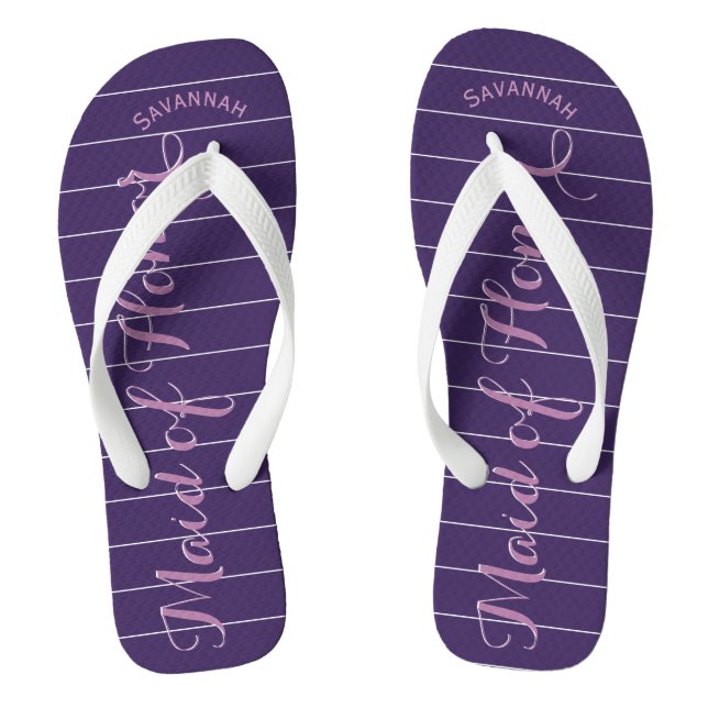 Tongs Fille personnalisée d'honneur violet ou de n'impor (Semelle)