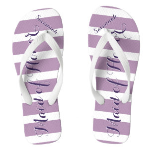 Tongs Fille personnalisée d'honneur violet ou de n'impor