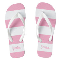 Flamant rose rose et blanc bande personnalisée