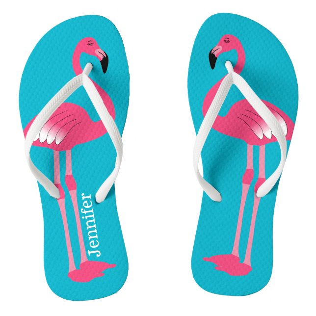 Tongs Flamant rose rose Flip Flops personnalisés (Semelle)