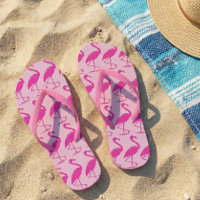 Flamants roses roses curieux Motif sur rose